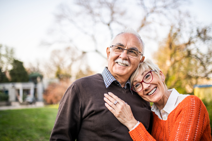 Senior couple enjoying affordable life insurance